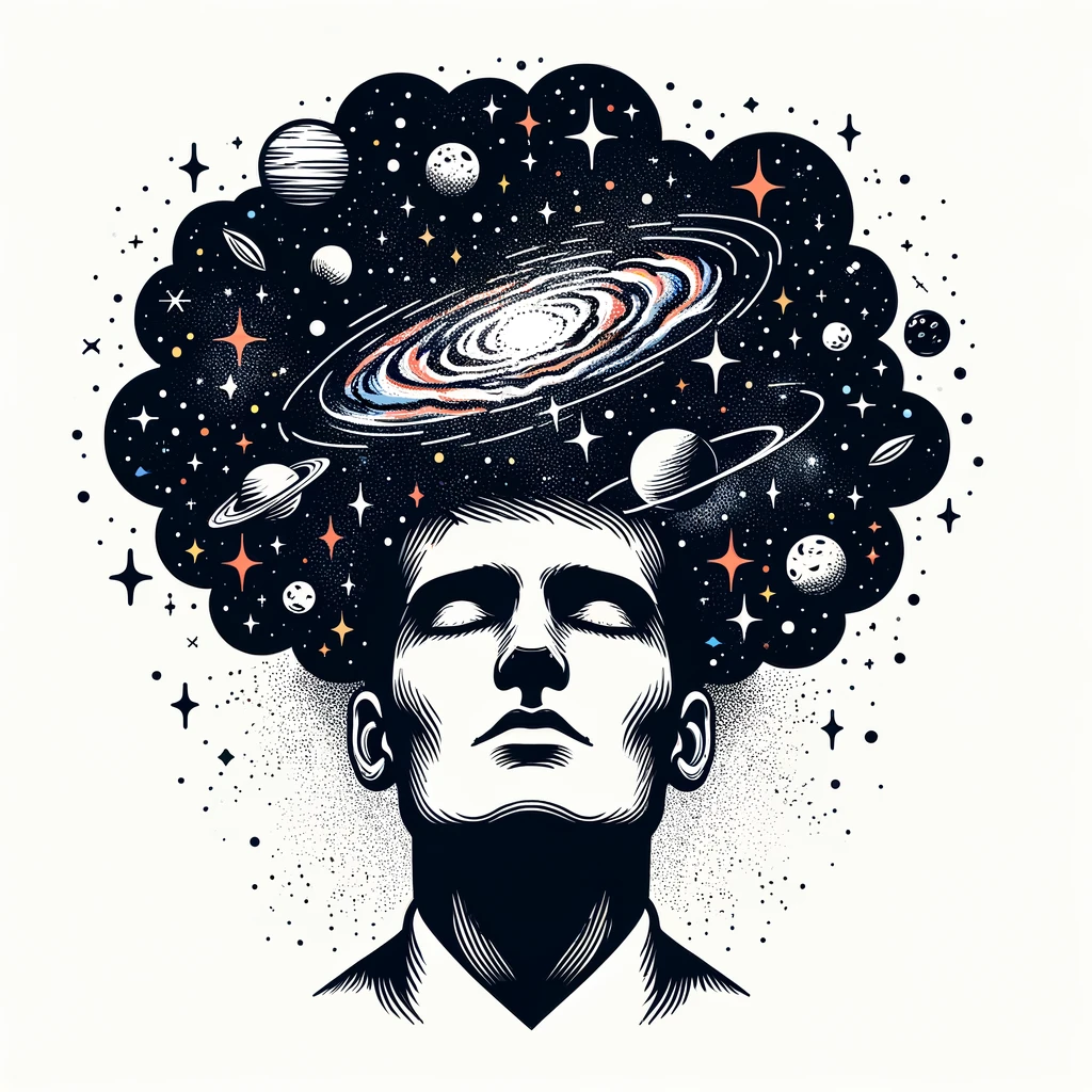 A mind expanding into the universe.